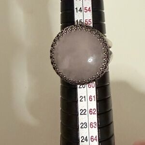 Rose Quartz sterling silver band sz. 8